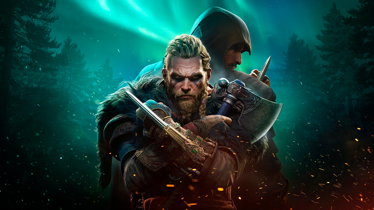 Eivor em combate com inimigos em Assassin's Creed Valhalla