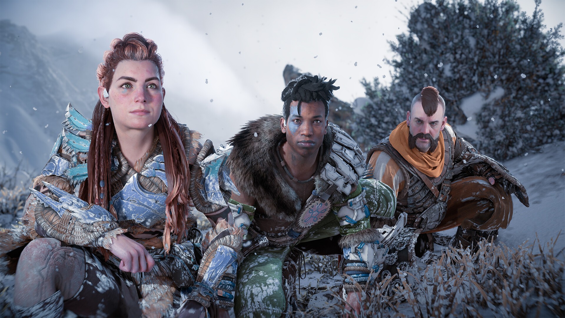 Aloy em combate com uma máquina colossal em Horizon Forbidden West